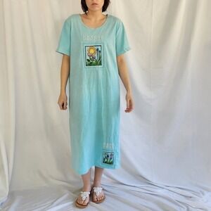 90s‎ Blue Grandmacore TShirt Dress